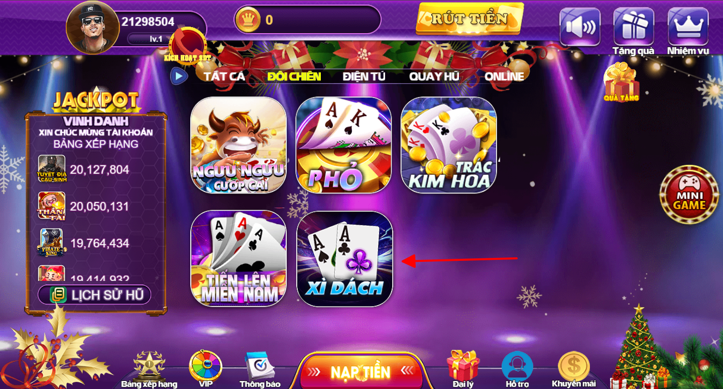 Xì dách 68 game bài thuộc danh mục đối chiến của sân chơi