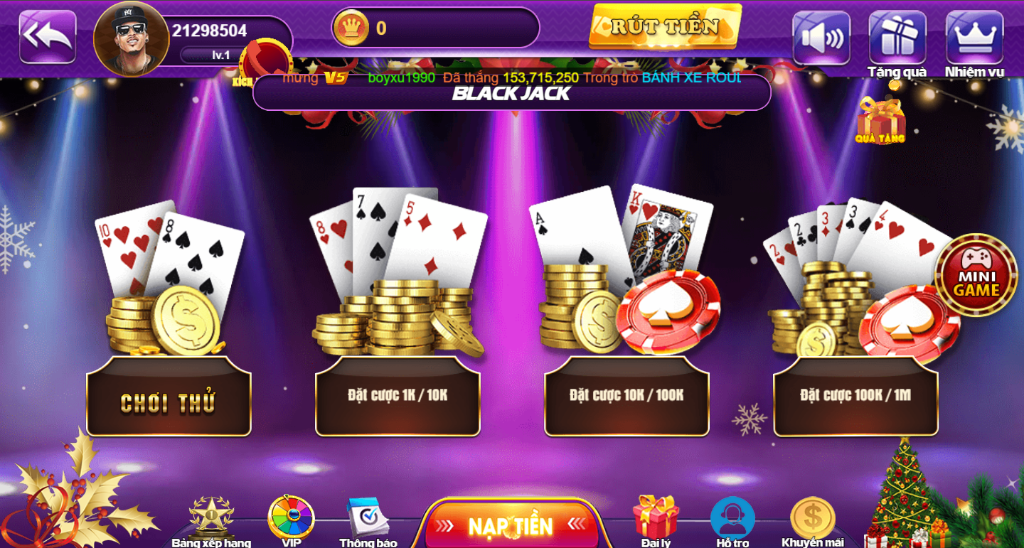 Các bạn có thể tận dụng tính năng chơi thử trong xì dách 68 game bài