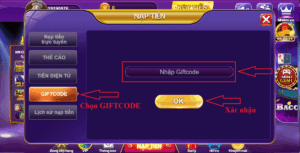 Hướng dẫn cách nhập mã Giftcode 68 Game Bài
