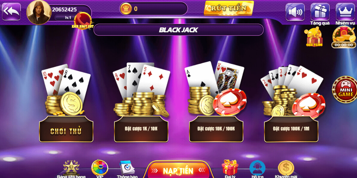 68 Game Bài sở hữu giao diện ấn tượng với màu tím chủ đạo