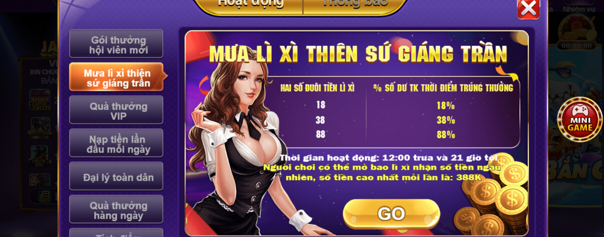 Nhận mưa lì xì khi đăng nhập vào tài khoản 68 Game Bài
