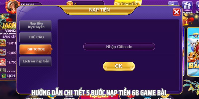 Cách nạp tiền 68 Game Bài Cách nạp tiền 68 Game Bài